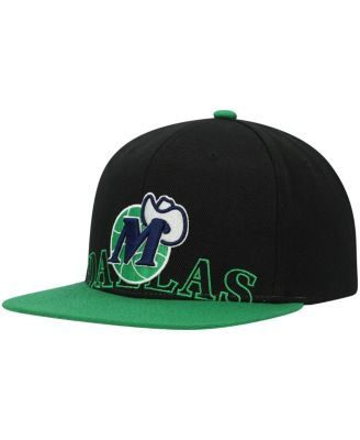 Men's Mitchell & Ness Green Dallas Mavericks Hardwood Classics Big Face  Callout Snapback Hat
