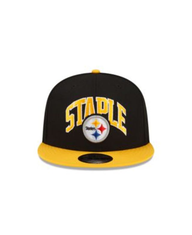 Men's New Era Black/Gold Pittsburgh Steelers NFL x Staple Collection 9FIFTY  Snapback Adjustable Hat