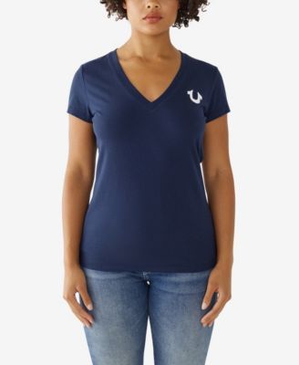 Women's Short Sleeve Slim V-neck T-shirt