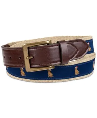 Men's Faux Leather Holiday Cheer Belt, Created for Macy's