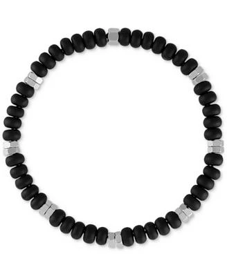 Onyx Bead Stretch Bracelet Sterling Silver (Also Sodalite), Created for Macy's