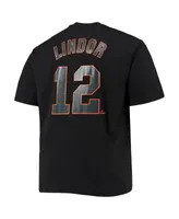 Fanatics Men's Branded Francisco Lindor Black New York Mets Big and Tall  Logo T-shirt