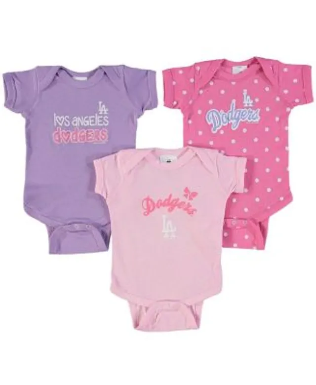 Girls Newborn & Infant Los Angeles Dodgers Royal Play Your Best Bodysuit,  Bib & Booties Set