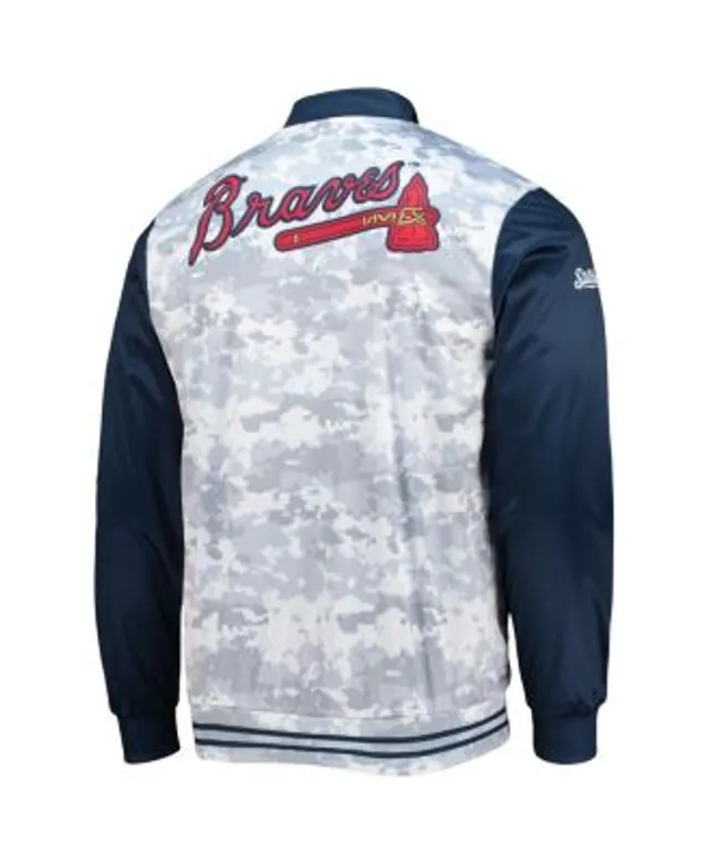 Men's Nike Red/Navy Atlanta Braves Overview Half-Zip Hoodie Jacket