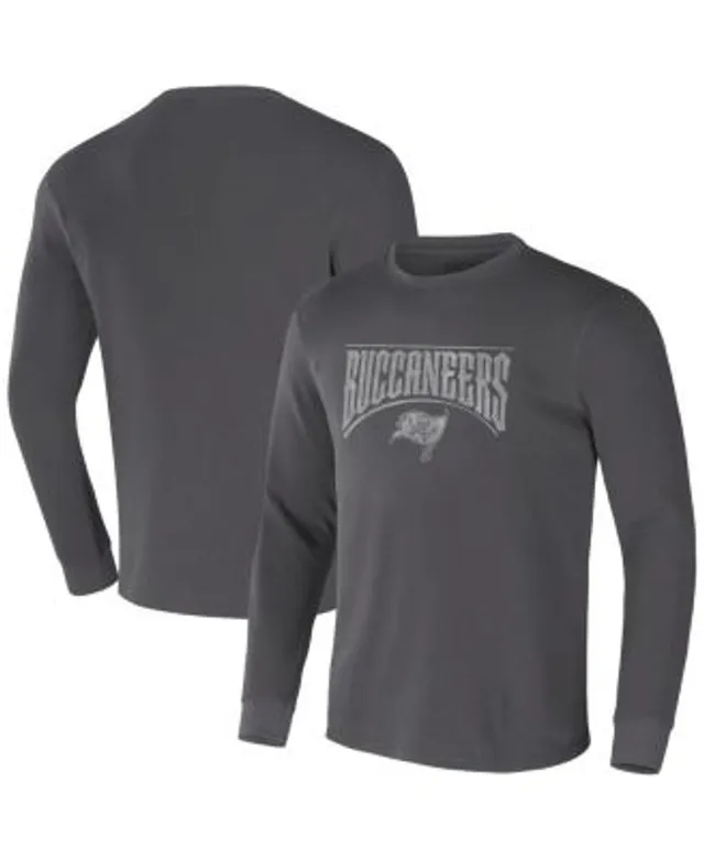 Men's Nike Heathered Charcoal/Red Tampa Bay Buccaneers Tri-Blend Raglan Athletic Long Sleeve Fashion T-Shirt Size: Small