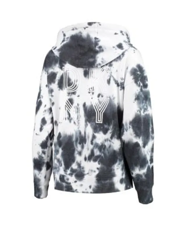 DKNY Women's White, Black Pittsburgh Steelers Dakota Oversized Tie-Dye  Half-Zip Hoodie - Macy's