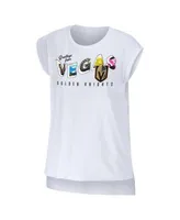 Women's Wear by Erin Andrews White Las Vegas Raiders Greetings from Muscle T-Shirt Size: Small