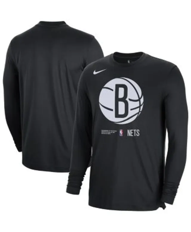 Men's Brooklyn Nets Nike Black Pre-Game Shooting Performance Long Sleeve  T-Shirt