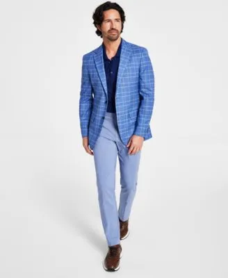 Men's Blue Check Modern-Fit Sport Coat