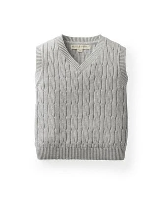 Boys' V-Neck Cable Sweater Vest, Infant