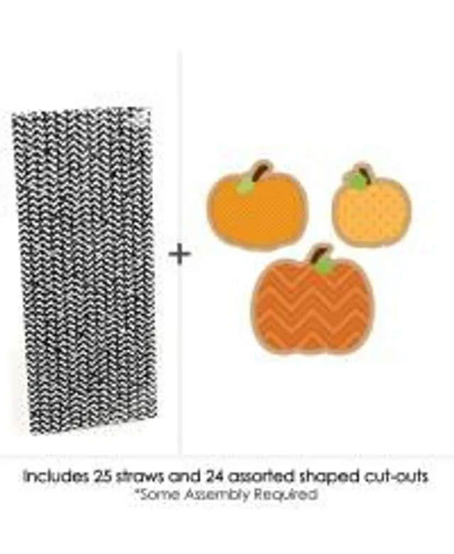 Big Dot of Happiness Jack-O'-Lantern Halloween - Paper Straw Decor - Kids  Halloween Party Striped Decorative Straws - Set of 24