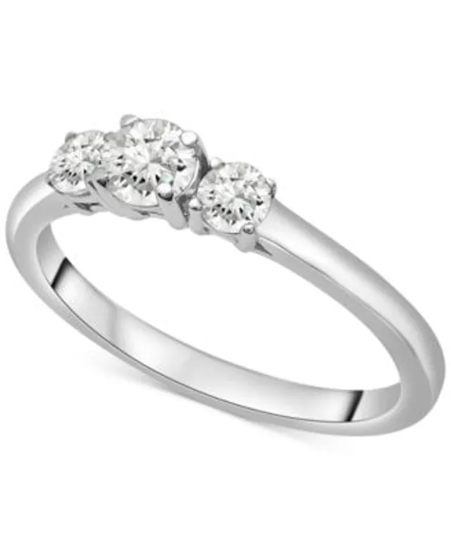 Macy's Men's Nine-Stone Diamond Ring in 10k White Gold (1/4 ct