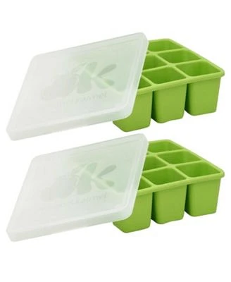 Homemade Baby Food Flexible Freezer Tray and Lid Set, 2 Pack