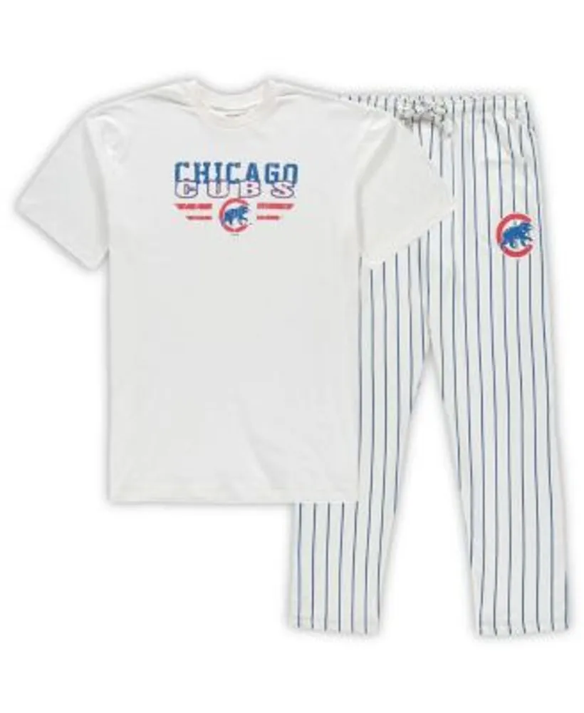Concepts Sport Men's White and Royal Chicago Cubs Big and Tall Pinstripe  Sleep Set