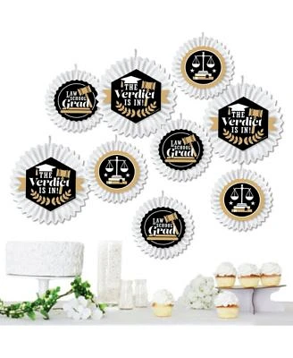 Law School Grad - Hanging Future Lawyer Grad Party Tissue Decor Paper Fans 9 Ct