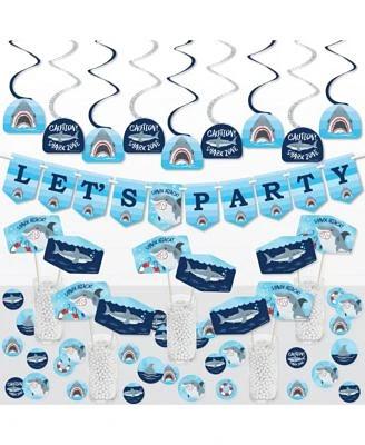 Shark Zone - Jawsome Shark Party or Birthday Kit Decor Galore Party Pack - 51 Pc