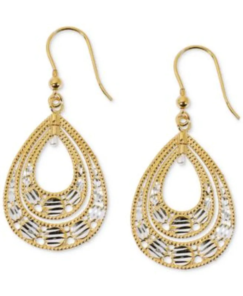 Giani Bernini Crystal Teardrop Drop Earrings in 18k Gold-Plated