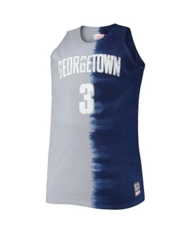 Men's Mitchell & Ness Allen Iverson Navy/Gray Georgetown Hoyas Sublimated  Player Big & Tall Tank Top
