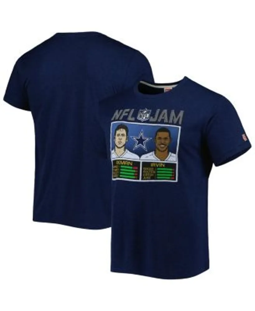 Homage Men's Michael Irvin and Troy Aikman Heathered Navy Dallas Cowboys  NFL Retired Jam Tri-Blend T-shirt