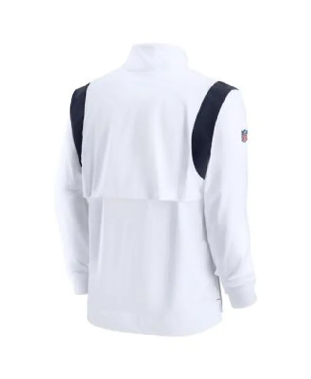 Men's Nike White Dallas Cowboys Sideline Coach Chevron Lockup Quarter-Zip Long  Sleeve Top