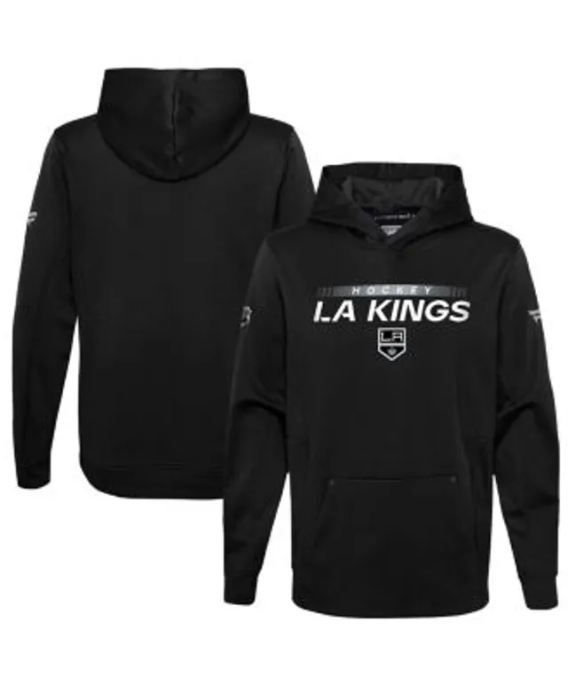 Los Angeles Kings Youth Play-By-Play Performance Pullover Hoodie - Black