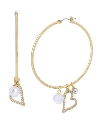 Heart Charm Hoop Earrings