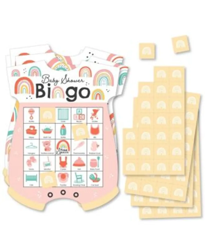 Big Dot of Happiness Baby Boy - Picture Bingo Cards and Markers - Blue Baby  Shower Shaped Bingo Game - Set of 18