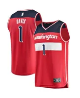 Youth Fanatics Branded Johnny Davis Red Washington Wizards 2022 NBA Draft First Round Pick Fast Break Replica Jersey - Icon Edition