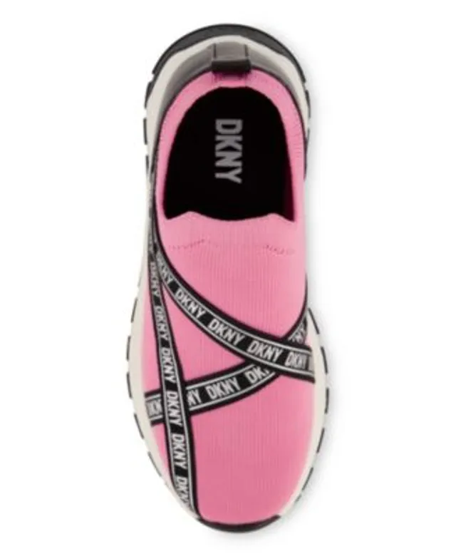 DKNY Big Girls & Boys Slip On Landon Stretchy Knit Sneakers - Macy's