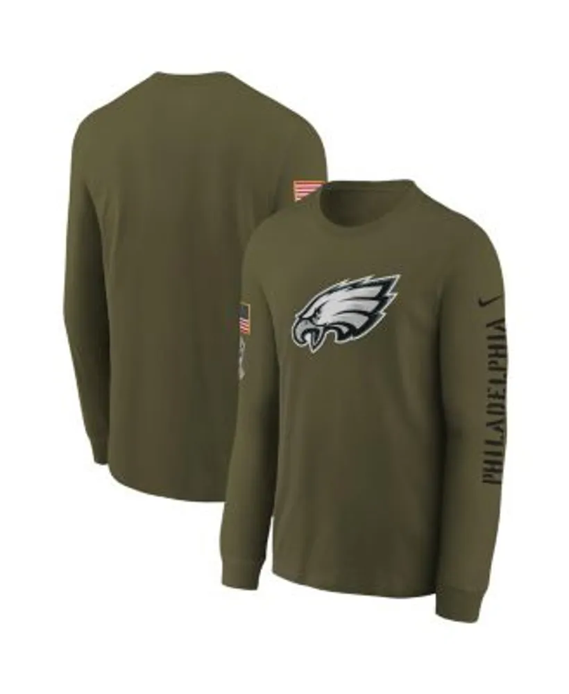 Nike Youth Boys Olive Philadelphia Eagles 2022 Salute To Service Team Logo Long  Sleeve T-shirt