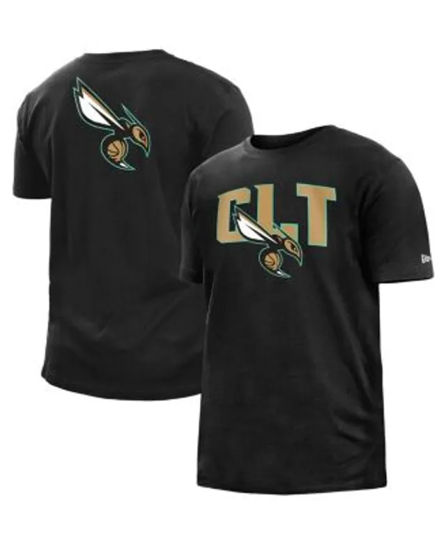 Men's New Era Black Charlotte Hornets 2022/23 City Edition Elite Pack T-Shirt Size: Large