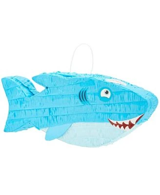 Blue Shark Pinata for Under the Sea Birthday Party Decorations (Small, 16.6 x 6.5 In)