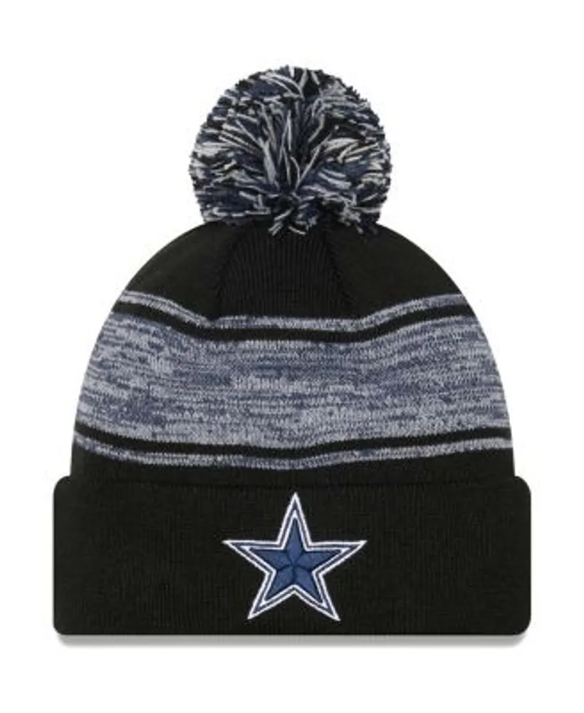 New Era Men's Black Dallas Cowboys Chilled Cuffed Knit Hat with Pom