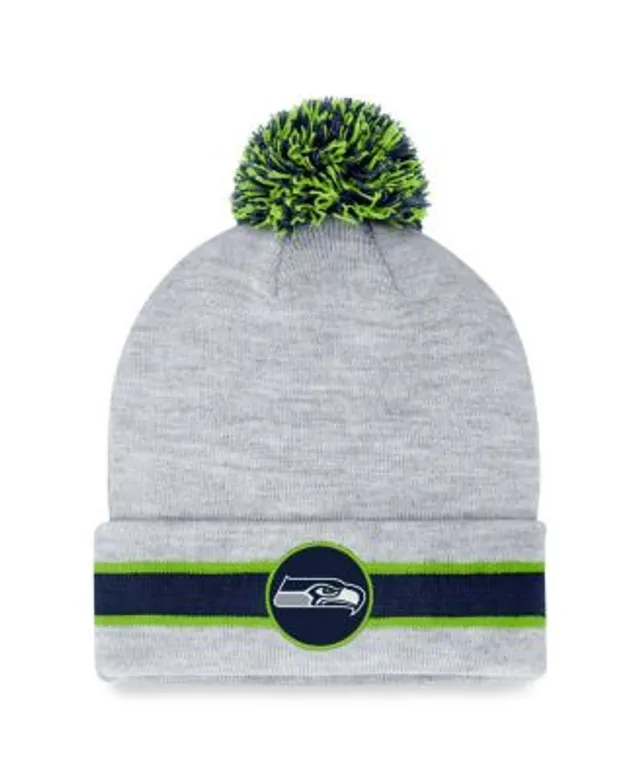 Youth New Era College Navy Seattle Seahawks Proof Cuffed Knit Hat with Pom