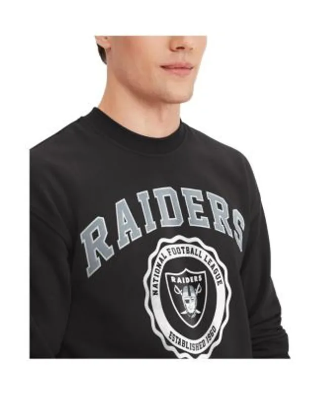 NFL Properties Men's NFL X Staple Black Las Vegas Raiders Embroidered  Fundementals Globe Pullover Crew Sweatshirt