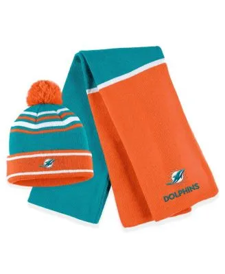 Miami Dolphins New Era Trapper Knit Hat - Aqua