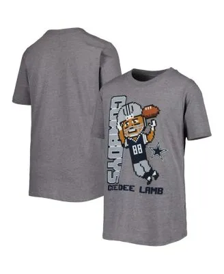 Lids CeeDee Lamb Dallas Cowboys Youth Performance Name & Number Raglan  V-Neck T-Shirt - Gray