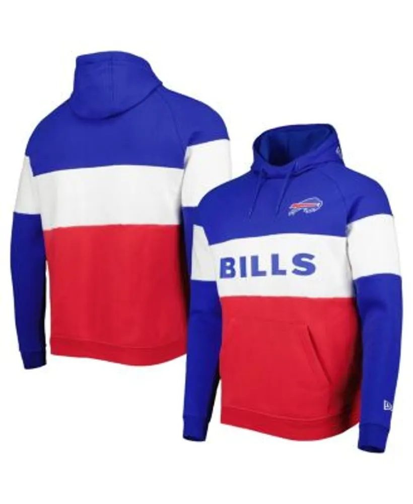 Men's New Era Red New York Giants Colorblock Current Pullover Hoodie