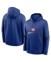 Men's Starter Royal New York Giants Draft Fleece Raglan Pullover Hoodie