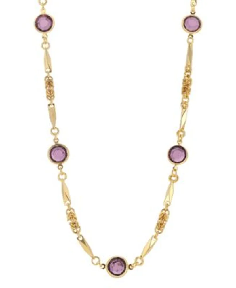 2028 14K Gold Plated Dipped Purple Chanel Necklace