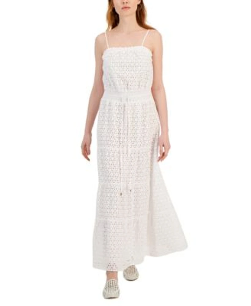 macys white maxi dress