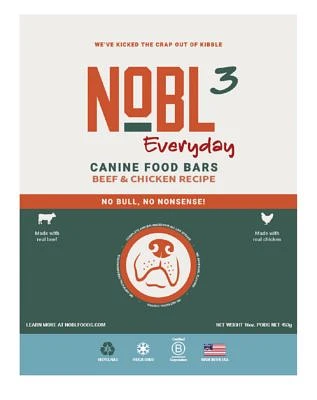 NOBL 3 Canine "Everyday" Food Bars For Dogs