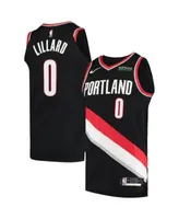 Men's Nike Damian Lillard Black Portland Trail Blazers Authentic Jersey - Icon Edition
