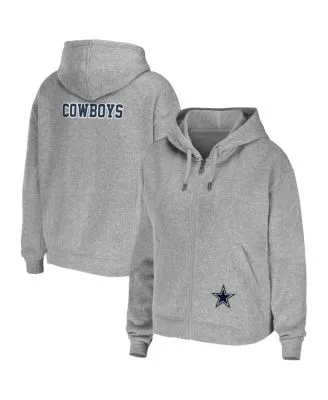 Fanatics Women's Plus Heathered Gray Dallas Cowboys Lace-Up Pullover Hoodie
