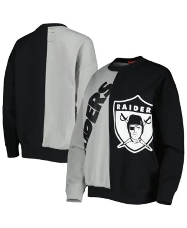 Cuce Black Las Vegas Raiders Sequin Logo V-Neck Pullover Sweatshirt