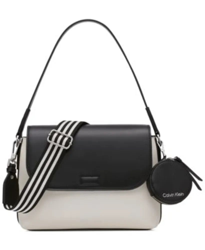 pond Verdampen Agressief Calvin Klein Millie Small Convertible Shoulder Bag with Striped Crossbody  Strap | Dulles Town Center