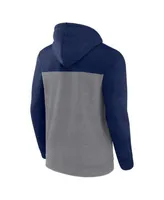 Men's Fanatics Branded Heather Gray/Navy Dallas Cowboys Down & Distance Full-Zip Hoodie