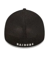 Men's New Era Black Las Vegas Raiders Gulch 39THIRTY Flex Hat Size: Medium/Large