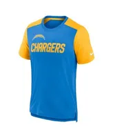 Men's Fanatics Branded Powder Blue/Heathered Gray Los Angeles Chargers Throwback Colorblock T-Shirt