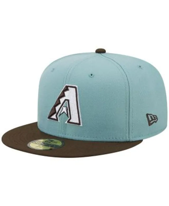 Men's New Era Light Blue/Brown York Yankees 1999 World Series Beach Kiss 59FIFTY Fitted Hat